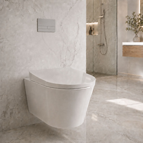 Complete Set: TOTO GP Wall-Hung WC with Seat, Concealed Wall Frame and Dual Flush Plate