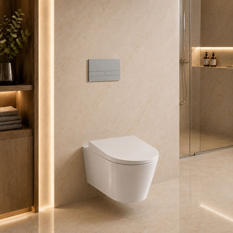 Complete Set: TOTO GP Wall-Hung WC with Seat, Concealed Wall Frame and Dual Flush Plate