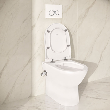 VitrA Aquacare Integra Rimless Floor Standing Back to Wall Smart Bidet Shower Toilet