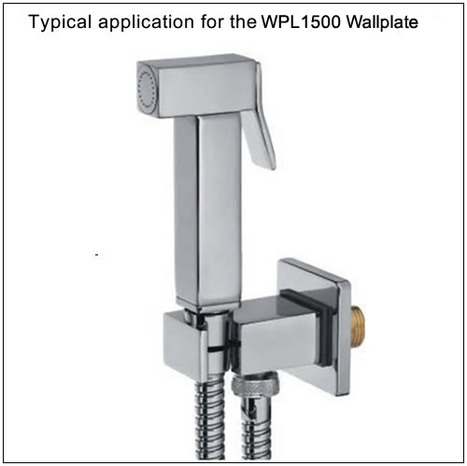 WPL1500: Square premium quality combination shower dock and wall plate elbow