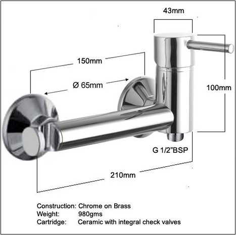 MIX6250: Single lever shower mixer with shower mount