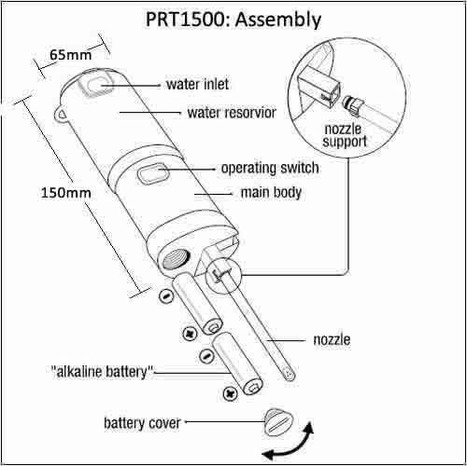 PRT1500: Portable Travel Bidet