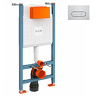 Vitra Concealed Cistern WC Frame for wall hung Toilets with Loop Round push button dual flush plate