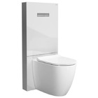 Vitra Vitrus Back To Wall Concealed Cistern - 3/6 Litre - White Tempered Glass