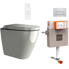 Complete bundle set: Aqua-Sigma floor standing bidet toilet with concealed cistern: AS-1400F-BUN