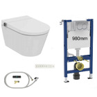 Complete bundle set: Ideal Standard i.life E Wall-Hung Shower Toilet with 98cm frame