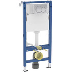 Geberit Alpha 1120mm Wall Hung WC Frame with Cistern and Alpha01 Chrome Round Flush Plate