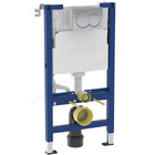 Geberit Alpha 98cm Frame & Cistern; plus Chrome Round Flush Plate 458.038.21.2