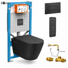AS-1600-CS Matt Black wall hung Smart Bidet Shower toilet​: Complete Set