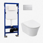 Complete Set: TOTO GP Wall-Hung WC with Seat, Concealed Wall Frame and Dual Flush Plate